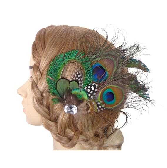 A1wf T028 Mc 3 Jelinda Women S Peacock Bridal Headband Feather