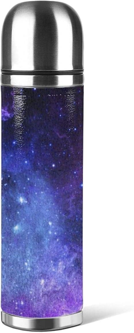 Amazon 水筒 サーモス ステンレスボトル 直飲み 500ml 軽量 大容量 保温 保冷 高い密封性 真空断熱 男女兼用 子供用 自転車 登山 ジム スポーツボトル アウトドア紫と青の銀河 人気 おしゃれ 水筒 マグボトル オンライン通販