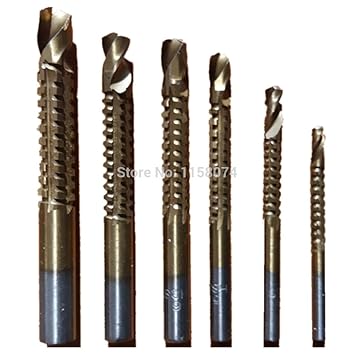 Generic 6pc Titanium Coated Drill Bit Set Woodworking Hole Saw Set Wood Hole Saw Carpentry Wood Work Drill Bit 3mm 4mm 5mm 6mm 6.5mm 8mm