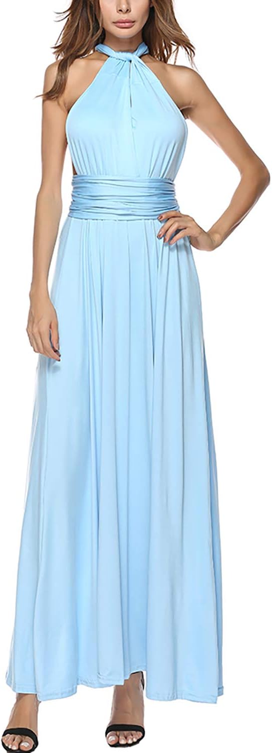 PERSUN Women's Convertible Multi Way Wrap Maxi Dress Long Party Grecian Dresses