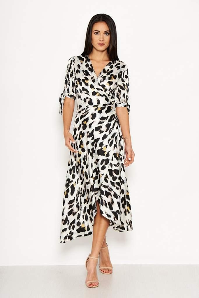 ax paris animal print wrap dress