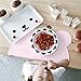 Kids Placemat - Eating with Sweet Bear, Silicone Placemat For Kids, Waterproof Baby Placemat, Portable Food Mat Travel Placemat for Toddler, Non Slip Silicone Placemat Easy Clean Reusable Mat Pink