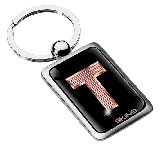 Skino Schlüsselanhänger Buchstabe Metall Keyring Buchstaben Initialen Alphabet Auto Schlüssel Geschenk Metall-Schlüsselanhäng