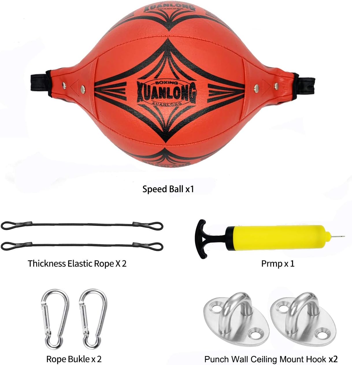 XUANLONG Double end Bag Boxing Speed Dodge Ball PU Leather Boxing Ball MMA Sports Punch Bag Workout Home Gym Exercise Agility Training Decompression Vent with Ceiling Rope and Pump(Upgraded) (red) : Sports & Outdoors
