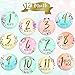 Baby Monthly Milestone Stickers - Set of 24 Premium Metallic Gold Floral Belly Stickers for Newborn Girl First Year - Best Baby Shower Gift or Scrapbook Photo Keepsake