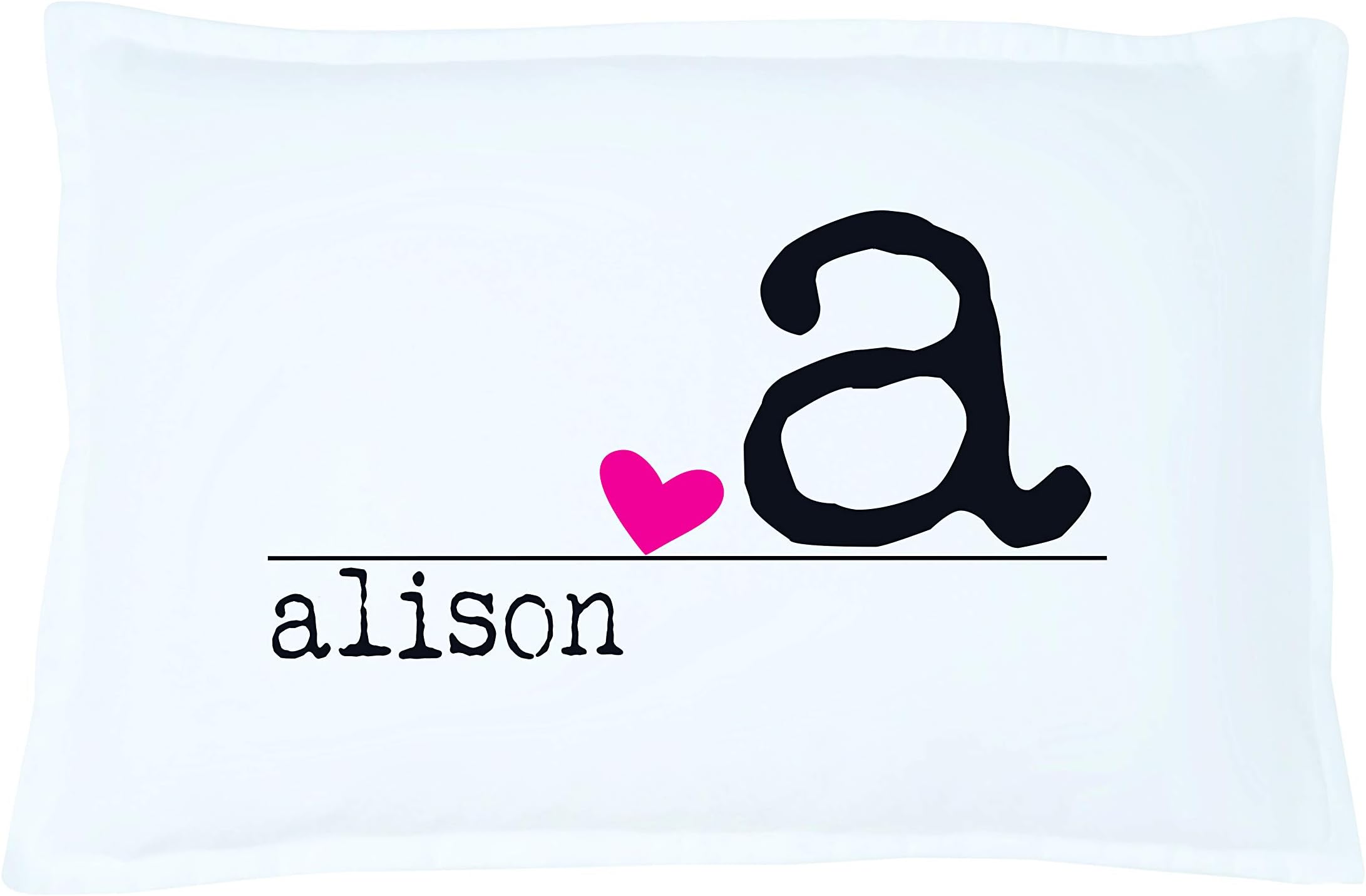 Personalized Heart Name Pillowcase Microfiber Polyester Standard 20 by 30 Inches, Personalized Gift for Women, Love Pillowcase, Pink Heart Pillow, Heart Pillowcase, Personalized Gifts for Couples