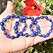 Zenergy Gems Charged Custom (2-Bead) Natural Premium Lapis Lazuli Stretchy Bracelet + Selenite Charging Crystal Included
