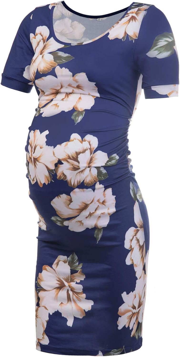 baby blue bodycon maternity dress