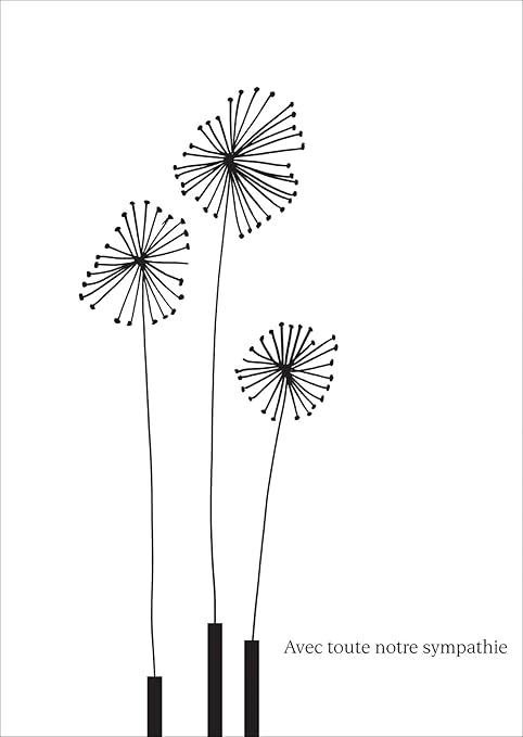 Helga Buhler Carte De Voeux Carte De Deuil Elegante Avec Trois Fleur Avec Toute Notre Sympathie Amazon Fr Cuisine Maison