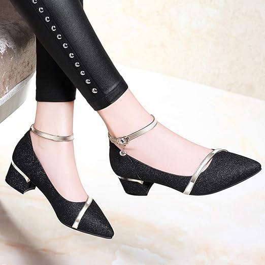 zapatos de tacon grueso bajo