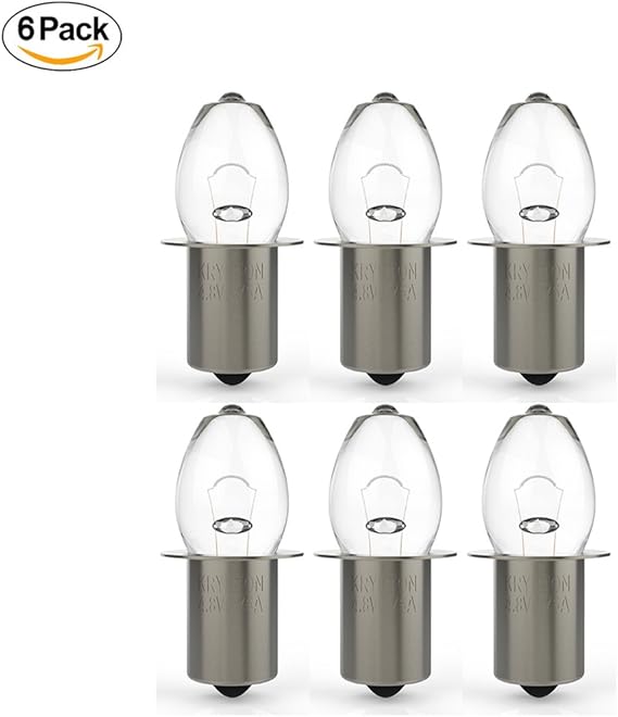 Weltool Krypton Replacement Bulb P13.5s Base 4.8V 0.75A KPR113 for 6V 4D 4C 4AA Torch (6pcs