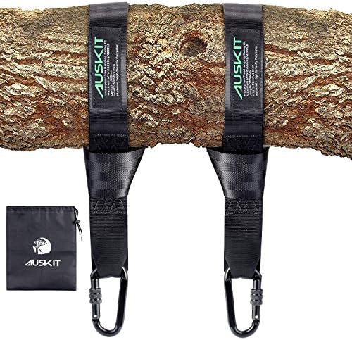 Tree Swing Hanging Kit Holds 2200lbs, 4.6 FT Long Waterproof Swing Straps with 2 Safe Carabiner Hook, Easy &amp; Fast Swing Hanger Installation to Tree, Perfect For Swing set, Hammocks By AusKit