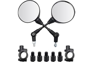 Hoypeyfiy Motorcycle Mirrors 7/8" Handlebar Mount ATV Mirrors 360 Degrees Ball-Type Adjustment Replacement for Motorcycle ATV