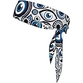 Multifunctional Double-Layer Turkish Evil Eye Sport Headband, Soft Tie Headband Workout Sweatband for Yoga, Running & More