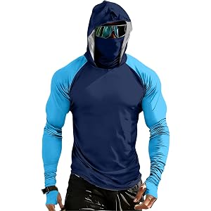 Apcxfxd UPF 50 UV Protection Men's Long Sleeve Rash Guard, Lightweight Breathable Shirt for Summer Fishing and Hiking
