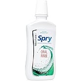 Spry Natural Xylitol Mouthwash Fluoride Free with Enamel Support, Gentle Alcohol Oral Rinse, Non-GMO, Spearmint - 16 fl oz (Pack of 1)