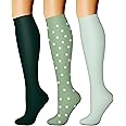 CHARMKING Compression Socks for Women & Men Circulation (3 Pairs) 15-20 mmHg is Best Support for Athletic Running Cycling