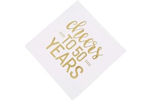 Unique 72571 Foil Gold Cheers to 50 Years 50Th Anniversary Party Napkins, 16Ct
