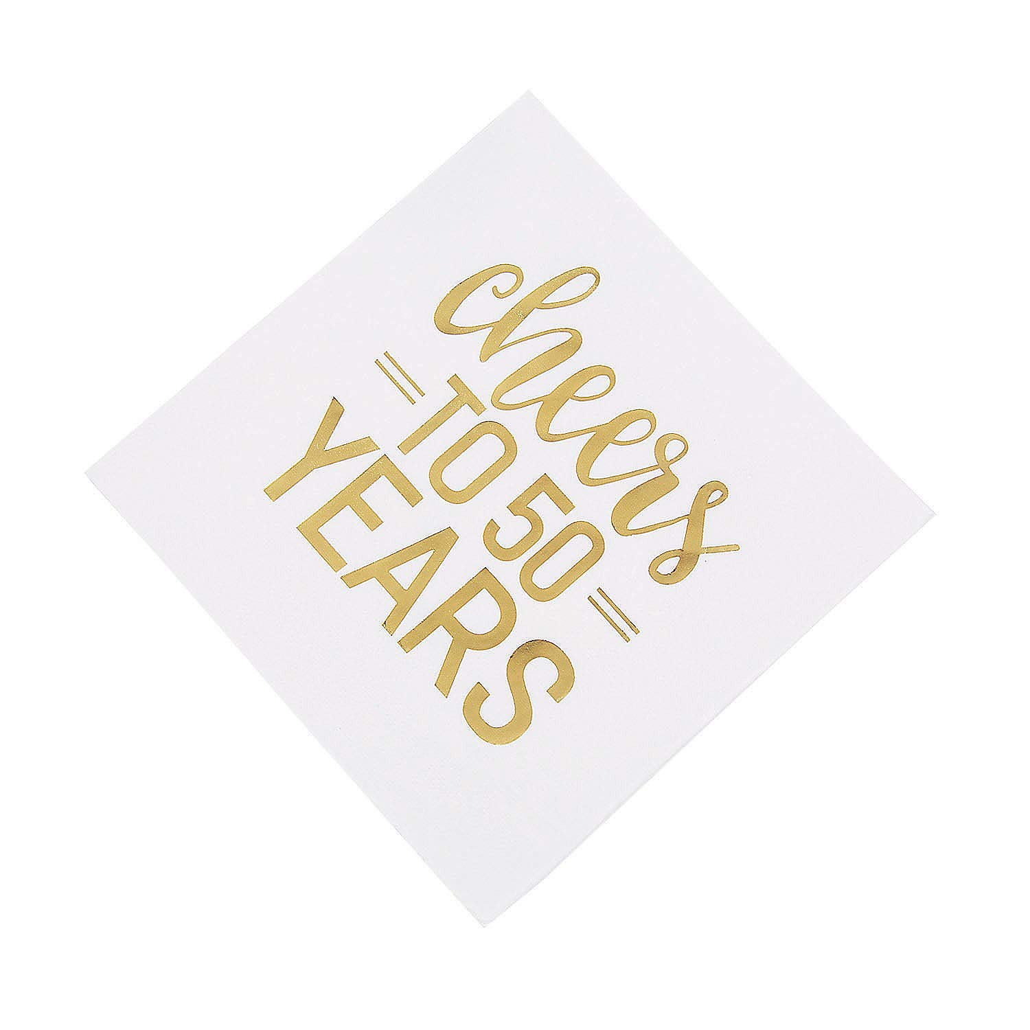 Metallic Gold Foil-Stamped 50th Anniversary Luncheon Napkins (16cm) Pack of 16 Elegant Napkins for Anniversary Celebration
