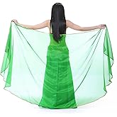 ZHGAOG Chiffon Belly Dance Veil Lightweight Belly Dance Scarf Belly Dance Hip Scarf Sequin Trim Gold Shawls Veils