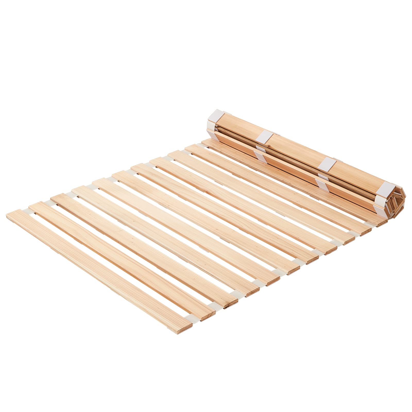 千羽良木 すのこベッド シングル ロール式 スノコ ベッド 日本国産スギ 折り畳みスラットベッド 耐荷重約200KG 通気 耐久 軽量商品画像