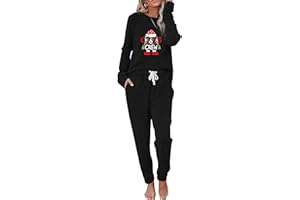 OCEANLUX Christmas Pajamas Set for Women 2 Piece Outfits Joggers Sweatsuits Tracksuit Lounge Suits