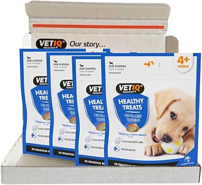 VETIQ Healthy Treats Denti-Care Teething for Puppies 4+ Weeks 50 g Pack of 4