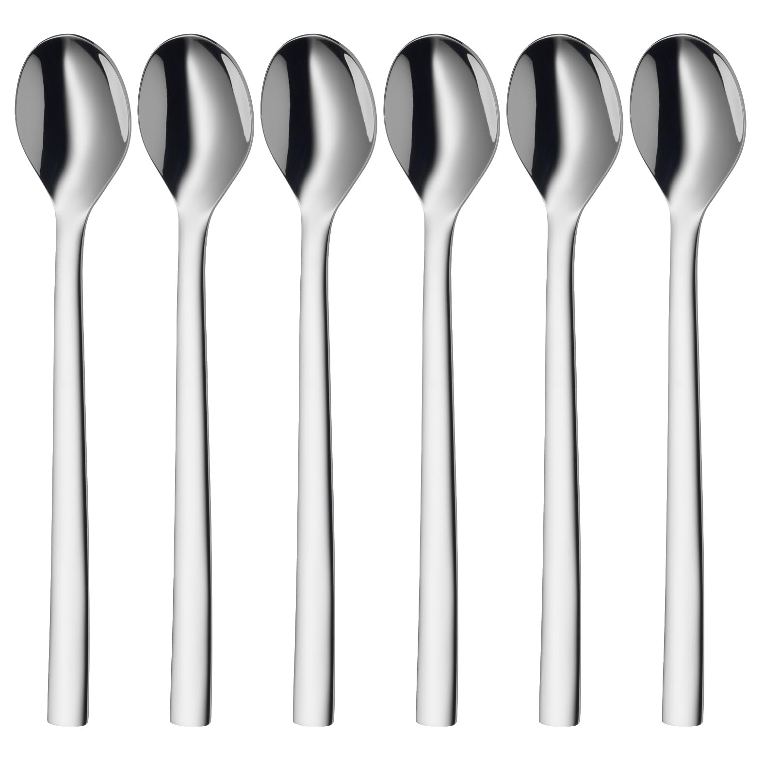 WMF 6-Piece 18/10 Stainless Steel 19 cm Nuova Latte Macchiato Spoon Set, Silver