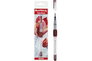 CREATIVE MARK Mimik Kolinsky Synthetic Water Brush, Medium Round 4 mm - Handmade in Germany, Watercolor Brushes with Highly Absorbent Bristles, See-Through Water Reservoir, Perfect for Ink & Watercolor On-The-Go