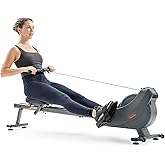 Sunny Health &amp; Fitness Smart Magnetic Rower, Compact Quiet &amp; Smooth Rowing Machine for Full-Body Cardio Exercise, Free SunnyFit Training App Connection