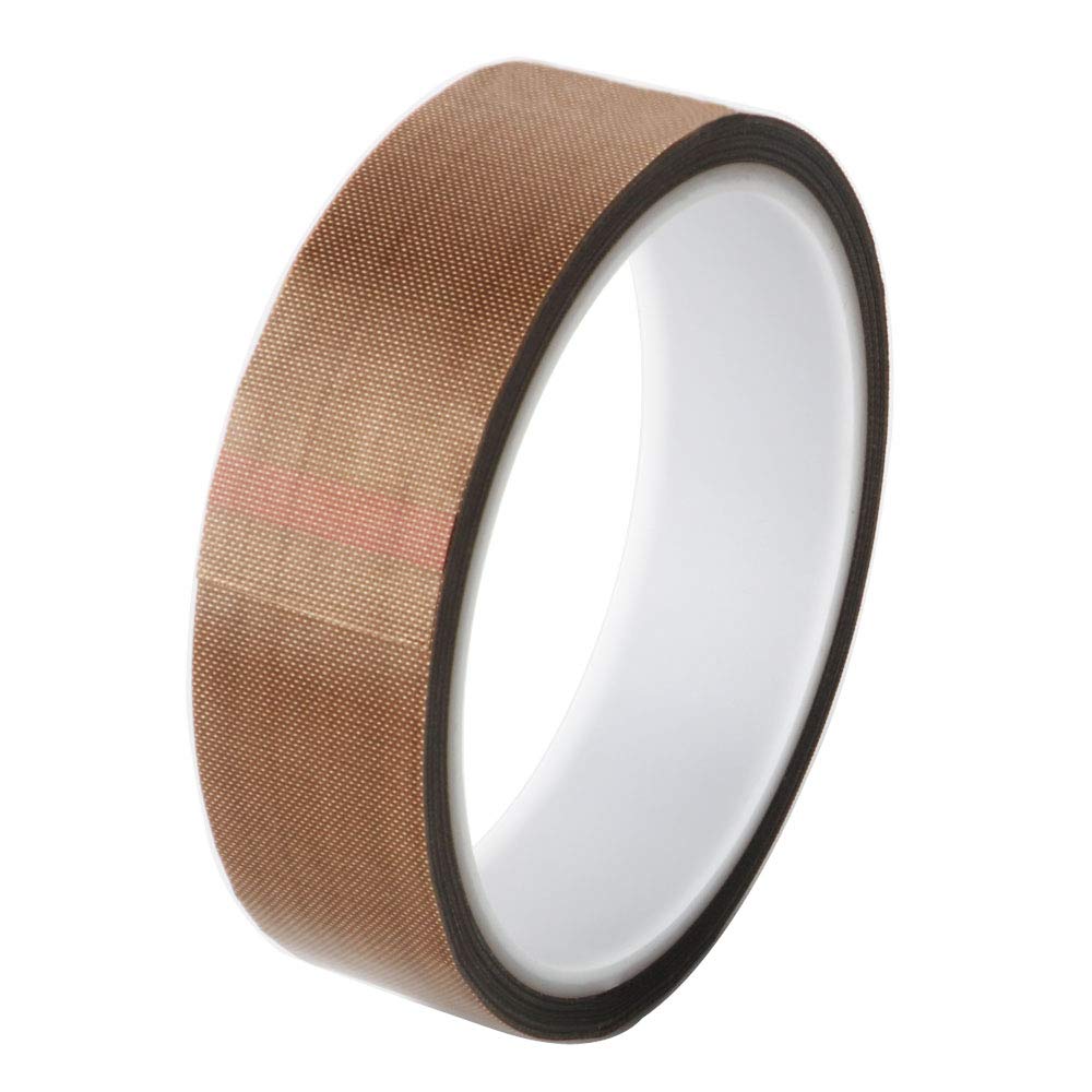 GTIWUNG High Temp Tape, PTFE Tape/Teflon Tape, High Temperature Adhesive, Vacuum Machine Sealer for Vacuum Hand Impulse Sealers, Heat Resistant Up to 300℃ (25mmx10m)