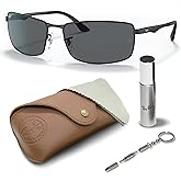 Ray-Ban RB3498 Rectangle Shaped Sunglasses for Men & Women with Official RAYBAN Eyewear Kit