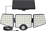 Lepro Solar Security Lights Outdoor Motion Sensor 1200LM 3 Heads IP65