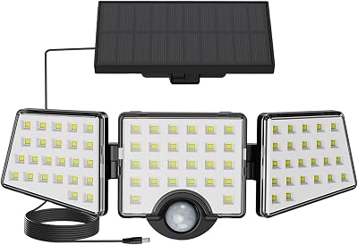 Lepro Solar Security Lights Outdoor Motion Sensor 1200LM 3 Heads IP65