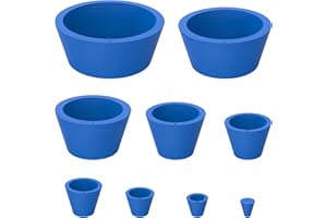 FunChem Filter Adapter Cones, 9 Pack White Wear-Resisting Tapered Collar Rubber Stopper Buchner Funnel Flask Cones Adapter Se