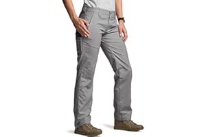CQR Women's Flex Stretch Tactical Pants, Outdoor Hiking Pants with Pockets, Water Resistant Ripstop Work Pants