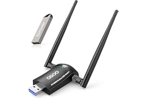 QGOO USB WiFi Adapter AC1200 - High Gain Dual Antenna 802.11ac/a/b/g/n for Windows, Mac - Dual Band 2.4GHz/300Mbps 5GHz/867Mbps