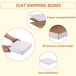 HORLIMER 11x8x2 Shipping Boxes Set of 30, White