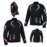 Hive Moto Women’s Waterproof Motorcycle Jacket – CE Armour Ladies Biker Coat, Cordura, Motocross, All-Weather