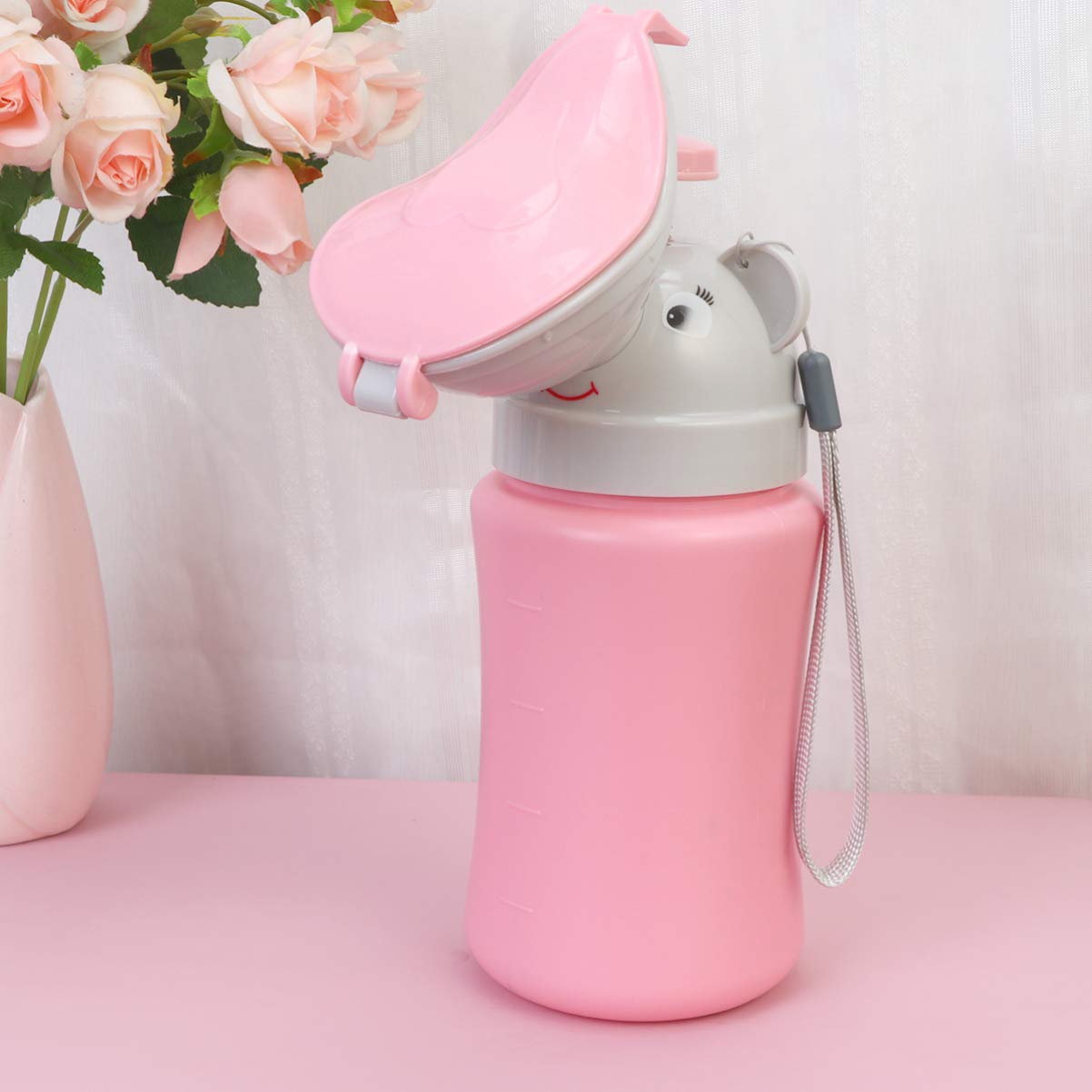 1pc Elephant Supermarket Cartoon and On Urinal Urine Camping, Travel Pee Pink Bottle Girl Childrens Tool Training the Bottles Urination Camping