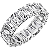 Marilyn Monroe Eternity Ring For Women 14K Yellow Gold, Rose Gold, Platinum Plated 925 Sterling Silver Infinity Band | 10.30 Carats Emerald Cut Cubic Zirconia CZ Diamond Stimulant