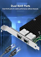 NICGIGA 10Gb Dual LAN Base-T PCIe Network Card Intel X540 RJ45 Ports Win Linux view 5