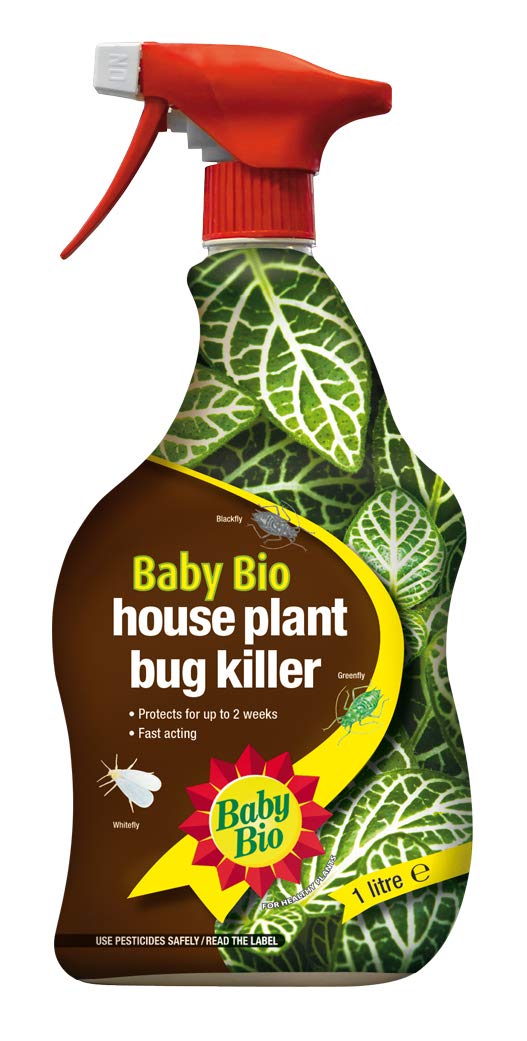 Baby Bio 86600241 Houseplant Bug Killer, 1L - Fast Acting Control of Houseplant Insect Pests - with 2 Weeks Protection Against Fruit Fly, Whitefly, Greenfly and More - Insect Repellant Spray