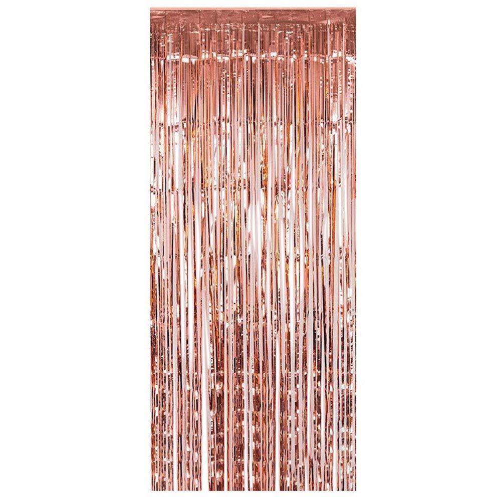 Rose Gold Foil Curtain, Party Backdrop Fringe Decoration, Door Tinsel Photo Prop, Party Decoration, Perfect for Weddings, Hen Parties, Birthday Celebrations and Baby Showers - By TRIXES