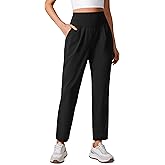 CRZ YOGA Butterlift Ankle Yoga Pants for Women 27" - 7/8 Tapered Front Pleated for Lounge Travel with Pockets