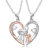 TUGHRA Mother and Daughter Necklaces Set 925 Sterling Silver Mom Daughter Pendant Necklace Matching Necklace for 2 Dainty Couples Jewelry Gifts for Mothers Day Birthday Christmas Day