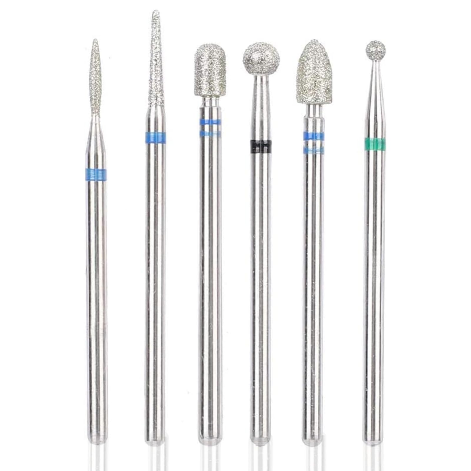 Nail Drill Bit Set, 6Pcs Stainless Steel Nail Drill Heads Manicure Accessories Nail Art File Bits Tools(#8)