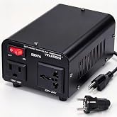 Yinleader 500W Step Down/Up 220/240V to 110/120V Voltage Converter EU to US | Step Up/Down Converter 110V to 220V, 220V to 110V with US power cord and US to EU Adapter