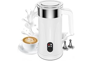 Ovetedot Milk Frother, 4-in-1 Milk Frother and Steamer, 10oz Automatic Warm and Cold Foam Maker, Electric Milk Frother for Coffee, Latte, Cappuccino, Macchiato, Matcha(Ivory White)