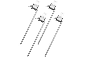 AUGREX 4 Pack of Universal Heavy Duty Exhaust Hanger Rod Stainless Steel with Rubber Isolator, 3/8" Rod 10" Long 90°Hook Exhaust Hange Bracket